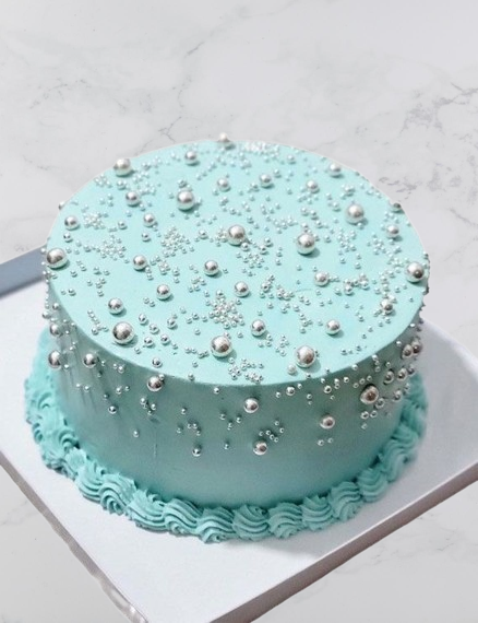 Minimalist Blue Cake